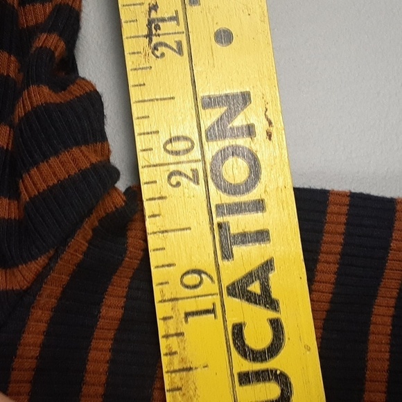 Talbots Bergen Stripe Button Long Sleeve Ribbed Turtle Neck Top - Picture 4 of 11